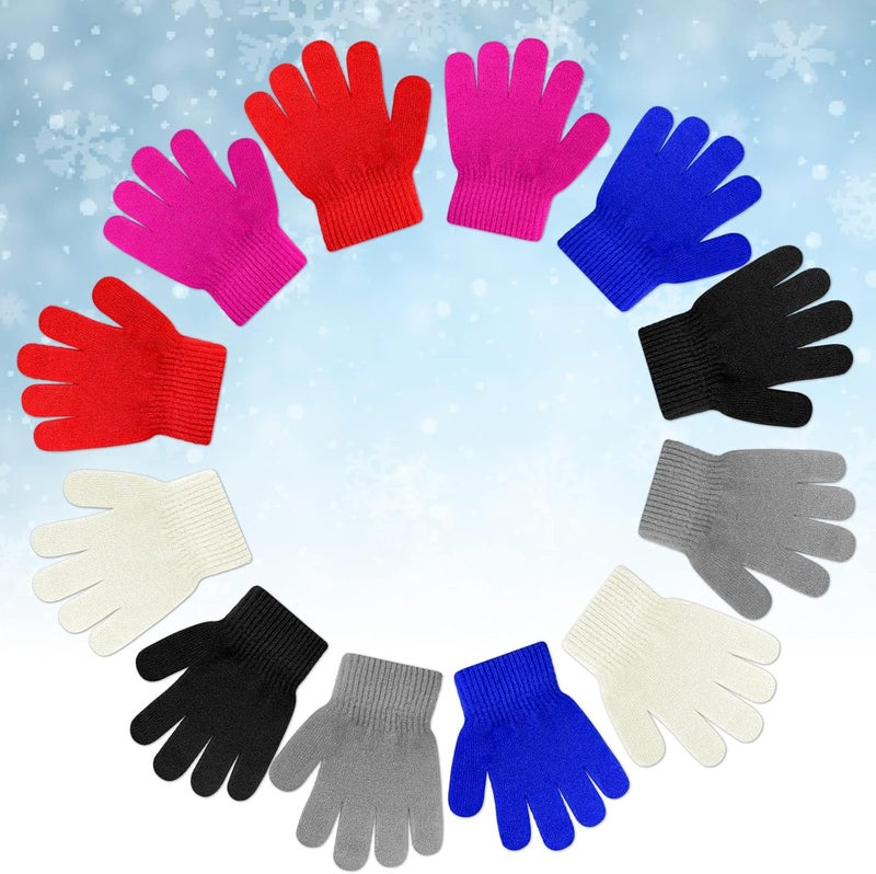 ONESING 6 Pair Baby Gloves Toddler Gloves Toddler Winter Gloves Kids Gloves Winter Stretchy Knit Gloves for Kids Boys Girls - Image 4